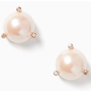 Kate Spade rise & shine blush /pearl stud earrings large 0.43”